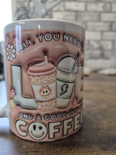 Kaffeebecher „Love & Coffee“ – Retro Puffy Design