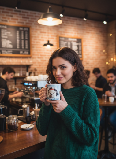 Süße Eisbär-Tasse im Weihnachts-Look
