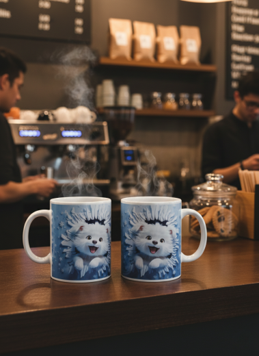 Süße Hunde-Tasse mit 3D-Effekt