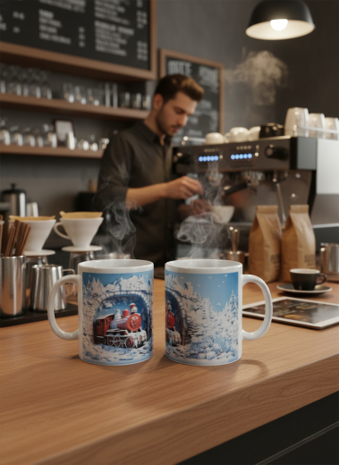 Nostalgie-Tasse „Winterexpress“