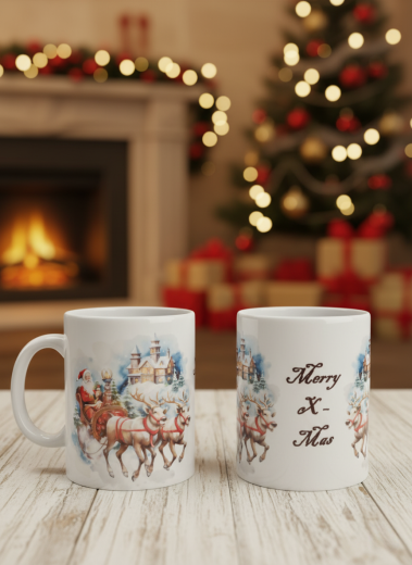 Weihnachtsbecher | Santa Schlittenfahrt | Merry X-Mas