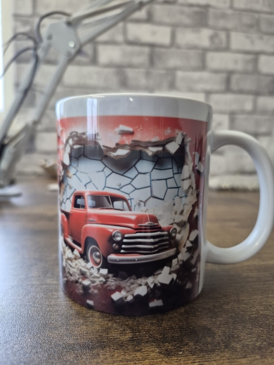 Effekt Tasse Roter Oldtimer Truck – Vintage Pickup Kaffeebecher
