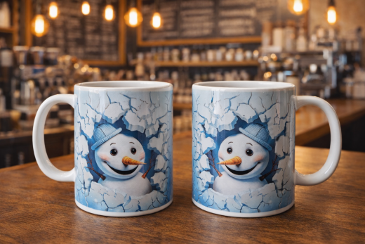 Winterlicher Schneemann-Becher