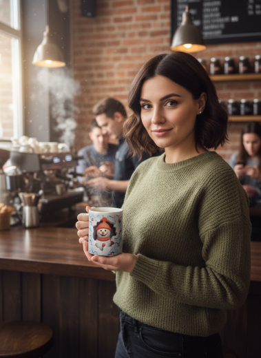 Winterlicher Schneemann-Becher mit 3D-Effekt