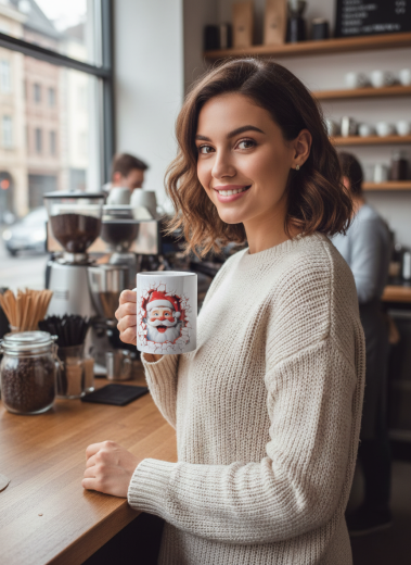 Lustige Weihnachts-Tasse Santa Breakout