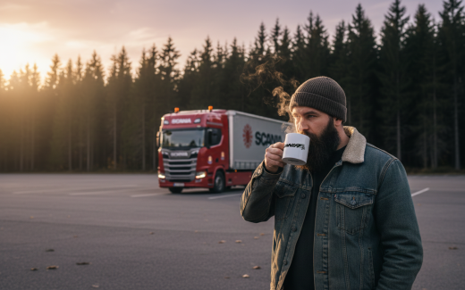 Scania Kaffeebecher mit Logo & Greif