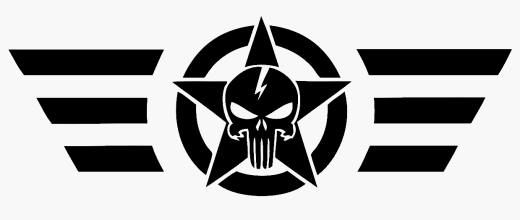 US Airborne Skull Star Aufkleber – Militär Design mit Totenkopf & Flügeln
