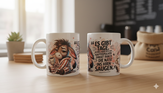 Morgenmuffel Kaffeebecher Esel | Lustige Tasse für Kaffeeliebhaber
