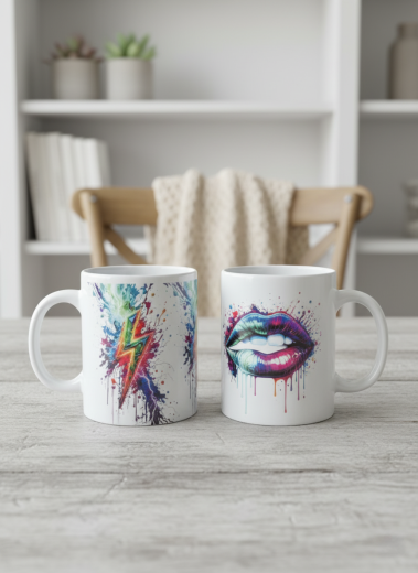 Lippen & Blitz – Statement-Tassen