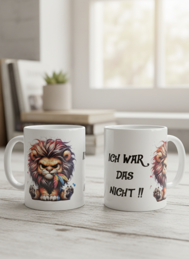 Frecher Löwe – ICH WAR DAS NICHT !! Tasse