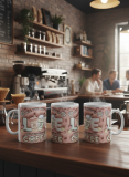 Kaffeebecher „Love & Coffee“ – Retro Puffy Design