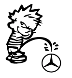 Autoaufkleber mit dem Motiv Ich Piss auf ...