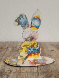 Dekorationen: Osterdekoration Hase in Acryl Pouring