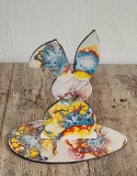 Dekorationen: Osterdekoration Hase in Acryl Pouring