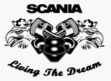 Scania Living the Dream V8 Aufkleber – Königskolben Design