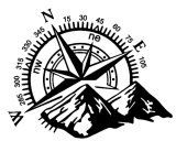 Autoaufkleber Offroad Kompass mit Berge