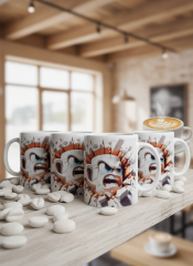 Wut-Kick Keramik-Kaffeetasse
