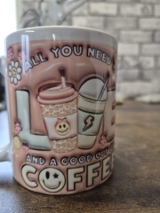 Kaffeebecher „Love & Coffee“ – Retro Puffy Design