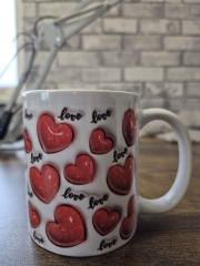 Becher Pure Love mit 3D-Herz-Design