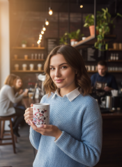 Süße Kuh-Tasse mit Herz-Motiv