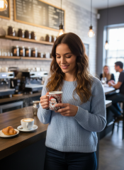 Santa Breaking Through Kaffeebecher