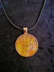 Handgefertigte Acryl Pouring Halskette | Einzigartiger Glascabochon Schmuck