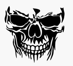 Totenkopf Aufkleber Skull – Aggressives Skull Design für Auto & Motorrad